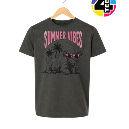 Highland Cow Summer Vibes Youth Tee