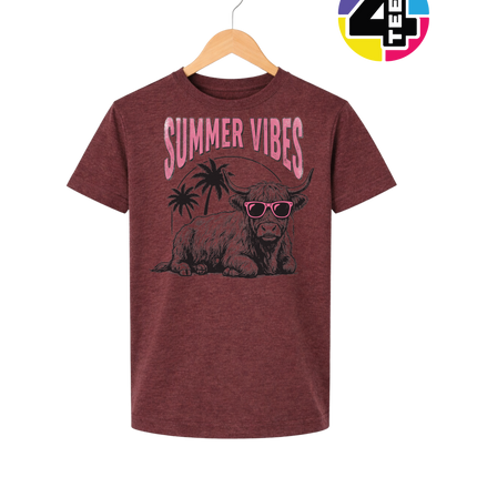 Highland Cow Summer Vibes Youth Tee