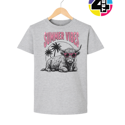 Highland Cow Summer Vibes Youth Tee