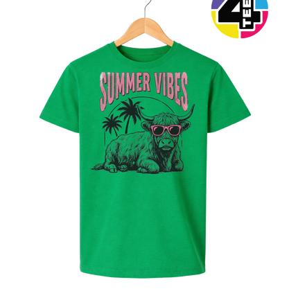 Highland Cow Summer Vibes Youth Tee