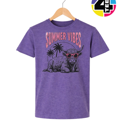 Highland Cow Summer Vibes Youth Tee