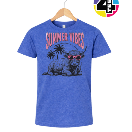 Highland Cow Summer Vibes Youth Tee
