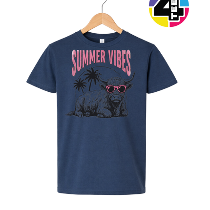 Highland Cow Summer Vibes Youth Tee
