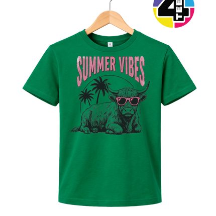 Highland Cow Summer Vibes Youth Tee