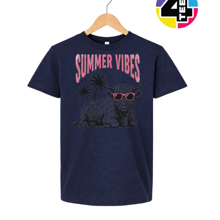 Highland Cow Summer Vibes Youth Tee