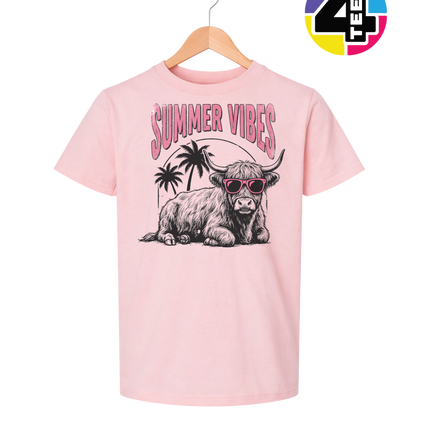 Highland Cow Summer Vibes Youth Tee