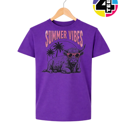 Highland Cow Summer Vibes Youth Tee