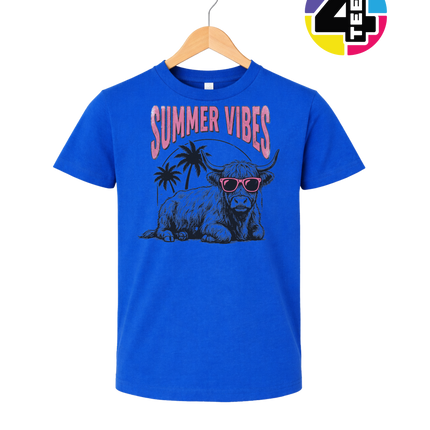 Highland Cow Summer Vibes Youth Tee