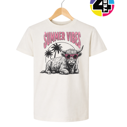 Highland Cow Summer Vibes Youth Tee