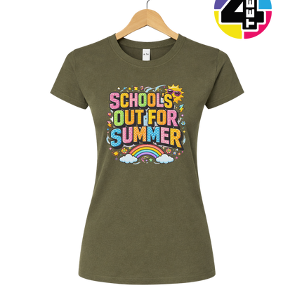 School's Out For Summer Rainbow Women's Tee