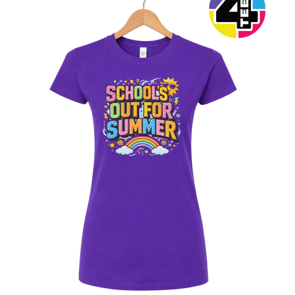 School's Out For Summer Rainbow Women's Tee