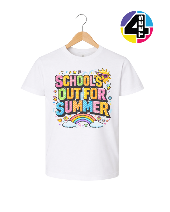 School's Out For Summer Rainbow Youth Tee