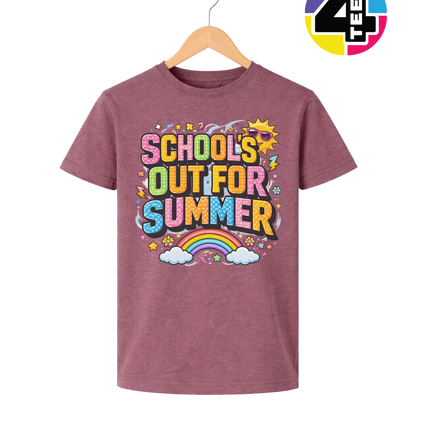 School's Out For Summer Rainbow Youth Tee