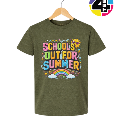 School's Out For Summer Rainbow Youth Tee