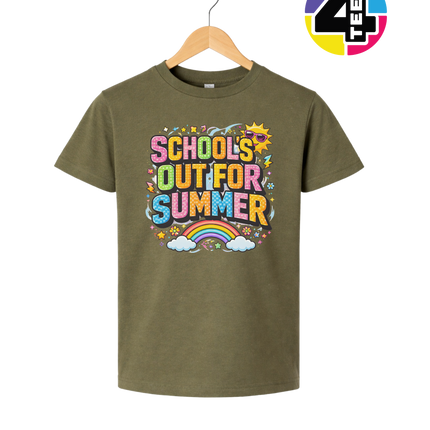 School's Out For Summer Rainbow Youth Tee