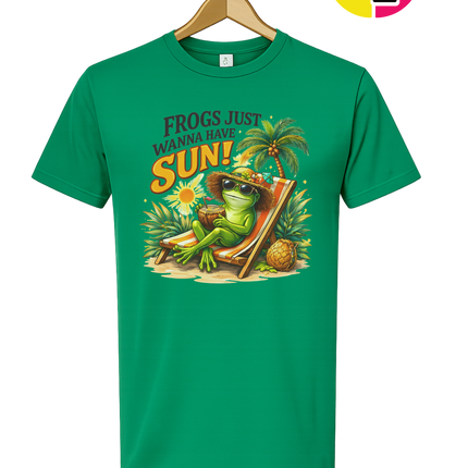 Summer Frog Just Wanna Have Fun Tee