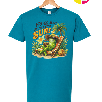 Summer Frog Just Wanna Have Fun Tee