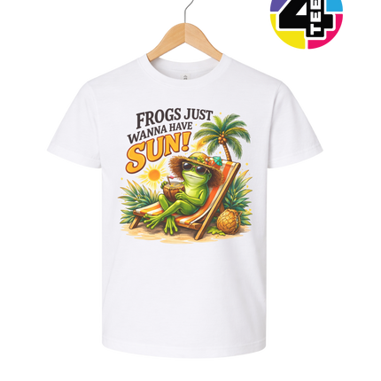 Summer Frog Just Wanna Have Fun Youth Tee
