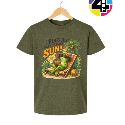 Summer Frog Just Wanna Have Fun Youth Tee