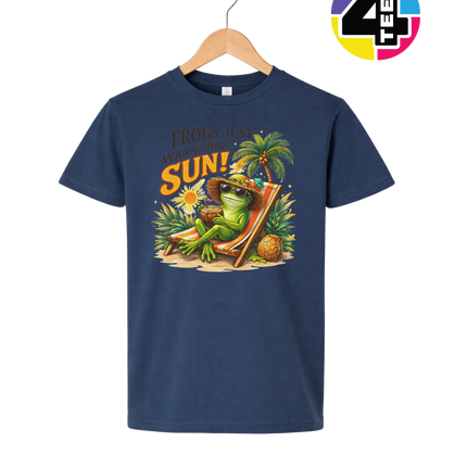 Summer Frog Just Wanna Have Fun Youth Tee