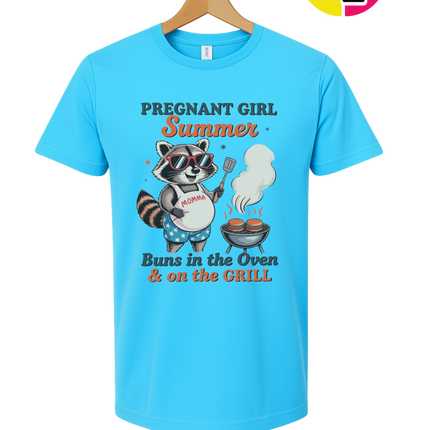 Pregnant Girl Summer Raccoon Tee