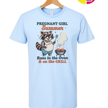 Pregnant Girl Summer Raccoon Tee