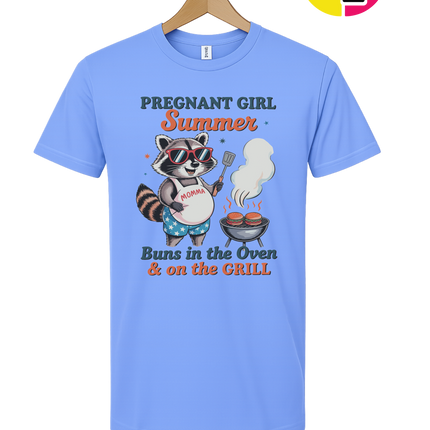 Pregnant Girl Summer Raccoon Tee