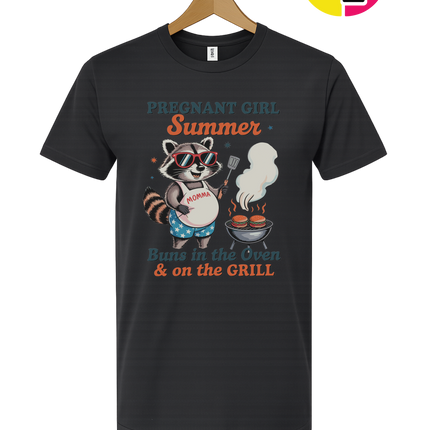 Pregnant Girl Summer Raccoon Tee