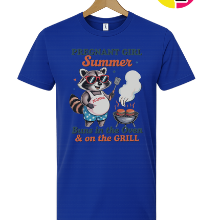Pregnant Girl Summer Raccoon Tee