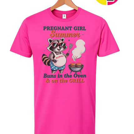 Pregnant Girl Summer Raccoon Tee