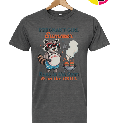 Pregnant Girl Summer Raccoon Tee