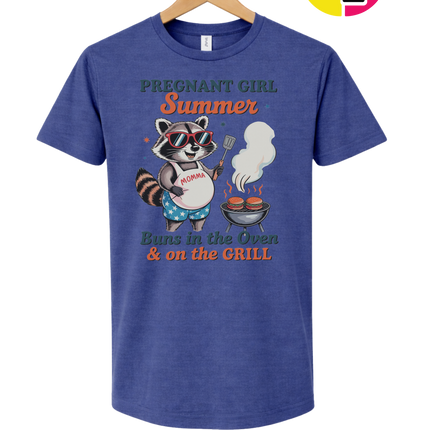 Pregnant Girl Summer Raccoon Tee