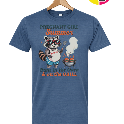 Pregnant Girl Summer Raccoon Tee
