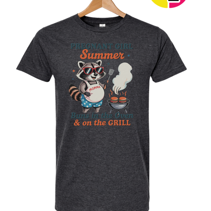 Pregnant Girl Summer Raccoon Tee