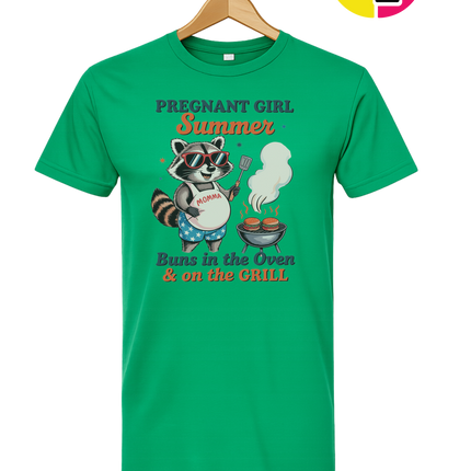Pregnant Girl Summer Raccoon Tee