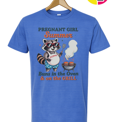 Pregnant Girl Summer Raccoon Tee