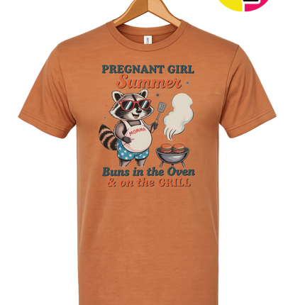 Pregnant Girl Summer Raccoon Tee