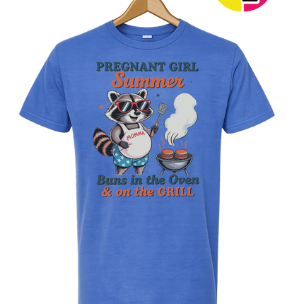 Pregnant Girl Summer Raccoon Tee