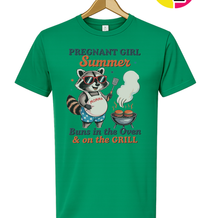 Pregnant Girl Summer Raccoon Tee