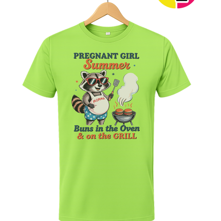 Pregnant Girl Summer Raccoon Tee