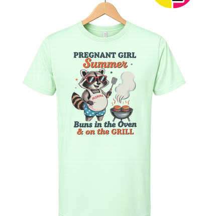 Pregnant Girl Summer Raccoon Tee