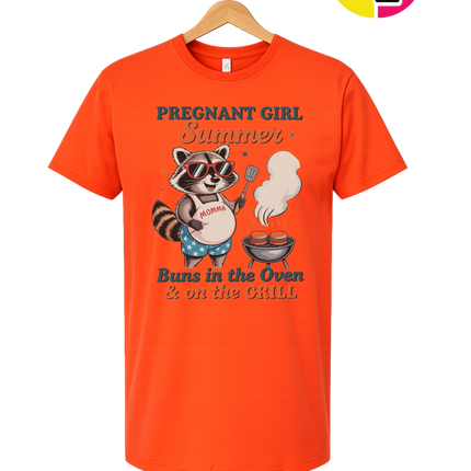 Pregnant Girl Summer Raccoon Tee
