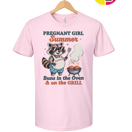 Pregnant Girl Summer Raccoon Tee