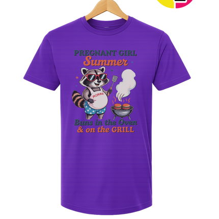Pregnant Girl Summer Raccoon Tee
