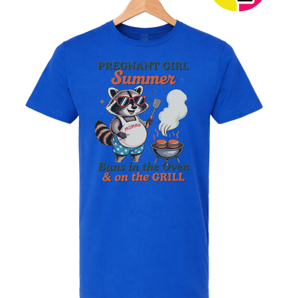 Pregnant Girl Summer Raccoon Tee