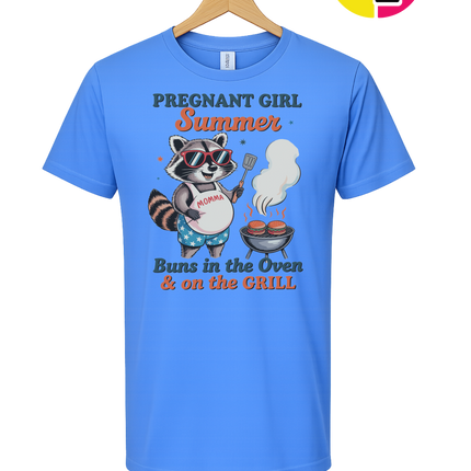 Pregnant Girl Summer Raccoon Tee