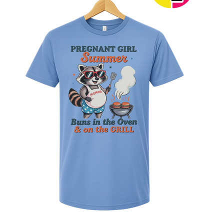 Pregnant Girl Summer Raccoon Tee
