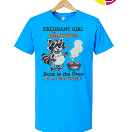 Pregnant Girl Summer Raccoon Tee