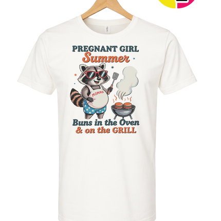 Pregnant Girl Summer Raccoon Tee