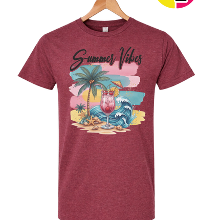 Summer Vibes Retro Beach Tee